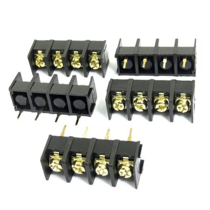 300V-25A-4-Pin-10Mm-Black-Screw-Terminal-Barrier-Block