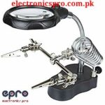 3.5x12 LED Magnifying Glass Helping Hand Magnifier Tool With Soldering Iron Stand Adjustable Alligator Clip Clamps Workstation Light Battry Powered