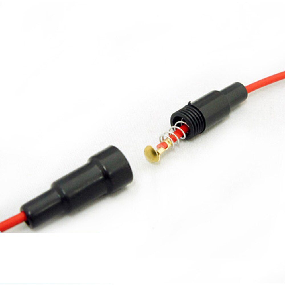 LIXF-2017-HOT-New-5-Pcs-Black-Red-Plastic-Screw-Type-22-AWG-Wire-5-x Fuseholder Fuse Lead For Sfe Type Fuses Black Red Plastic Screw Type 22 AWG Wire - Image 1