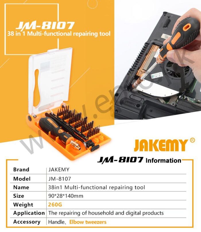 JM-8107 38 in 1 Screwdriver Set Hand Tool Kit For Multi-function Maintenance Tool - Image 2