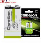 Camelion 9V Battery 200mAh Rechargeable Battery Always Ready