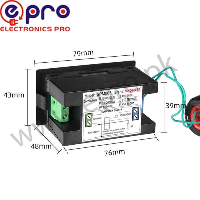 D69 AC80-300V 100A Voltage Current Power Meter Frequency Factor Detector AC 80-300V - Image 2