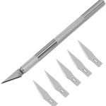 Precision Knife Art Hobby Knife Set for Crafts and Scrapbooking (Silver)