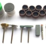 105pcs Rotary Tool Accessory Bit Bits Set 1/8" For Hobby Jeweler 1.These rotary tool bits and accessories are used for machine cutting,grinding, sanding, drilling,sharpening,shaping,carving,de-burring,and more. 2.105 pcs different rotary tool accessories,includes: sanding drums with arbors,brass wire wheels, nylon wire wheels, felt bobs,polishing wheels,fiber wheels, sandingdrums,polishing rouges, cut-off wheels,etc. 3. 3.17mm (1/8 inch) Mandrels rosin cutting sheet*30pcs sand disc*40pcs Double meshing grinding sheet*3pcs sand drum*10pcs Big rubber column*1pcs Grinding wool head*1pcs big size Wool piece*1pcs Copper bowl brush*1pcs Steel flat brush*1pcs small size Wool piece*1pcs polishing paste*1pcs grinding head*6pcs oilstone*1pcs flow*1pcs extension rod*1pcs paper card*1pcs