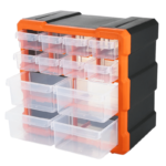 Plastic Carry Tool Storage Cabinet 12 Draw 16 Grid PP+PS Parts Storage Box Multiple Compartments Slot Hardware Box Organizer Craft Cabinet Tools Components Container