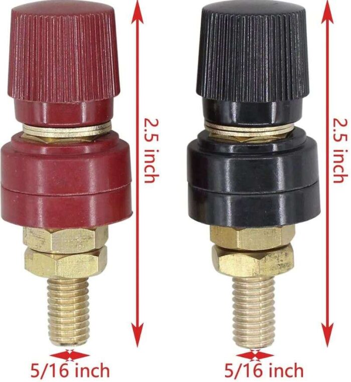 XtremeAmazing 5/16 Inch Battery Terminal Stud Remote Battery Binding Post Power Junction Connector Terminal Kit Pack of 2 - Image 2