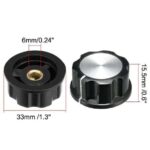 33x15.5mm Top Potentiometer Volume Control Rotary Knobs - Black,Silver Tone