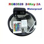 RGB LED Strip With Remote And Power Supply White Background 12v 5Meter 24 Key Remote in Pakistan