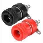 Nickel plated 4MM Red+Black lantern Female head banana plug screw 2pcs - Image 2