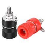 Nickel plated 4MM Red+Black lantern Female head banana plug screw 2pcs