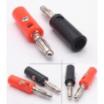 Nickel plated 4MM Red+Black lantern Male head banana plug screw 2pcs