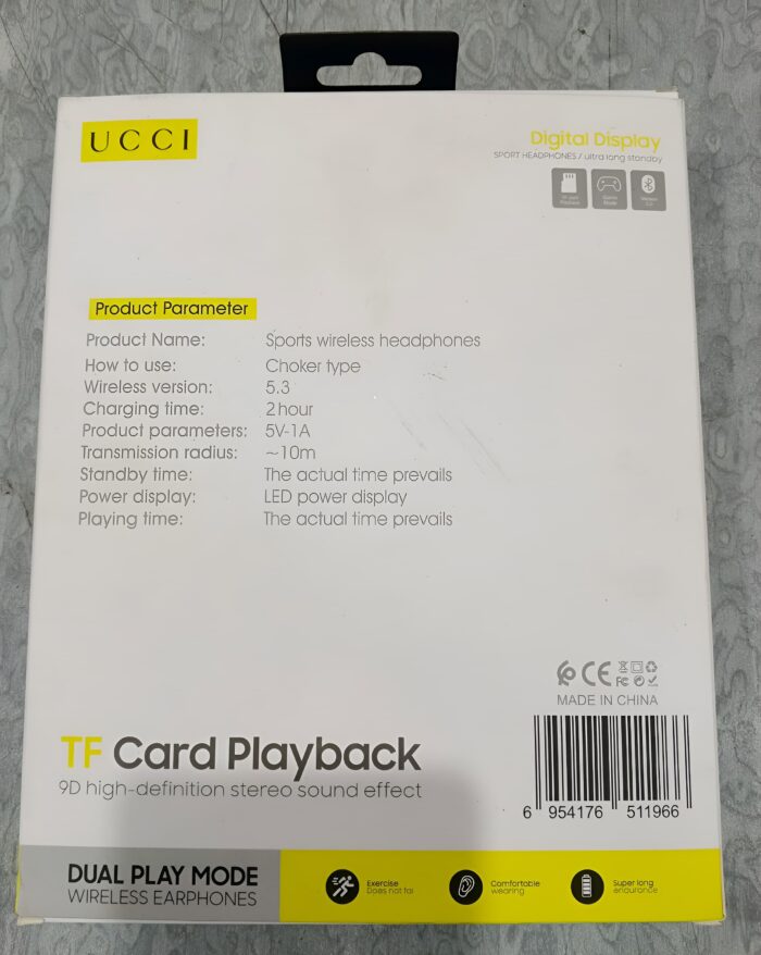 UCCI UN-02 Wireless Earphones Neckband– Premium Sound & Seamless Connectivity - Image 5