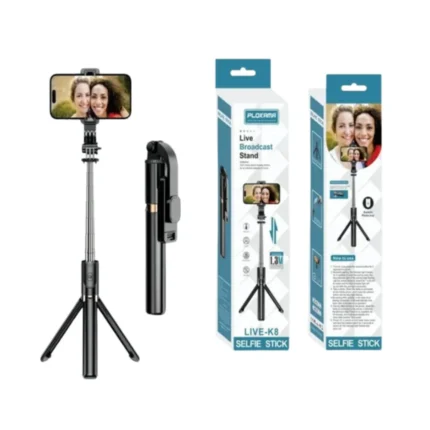 Plokama K8 Multifunction Selfie Stick with LED & Tripod Stand
